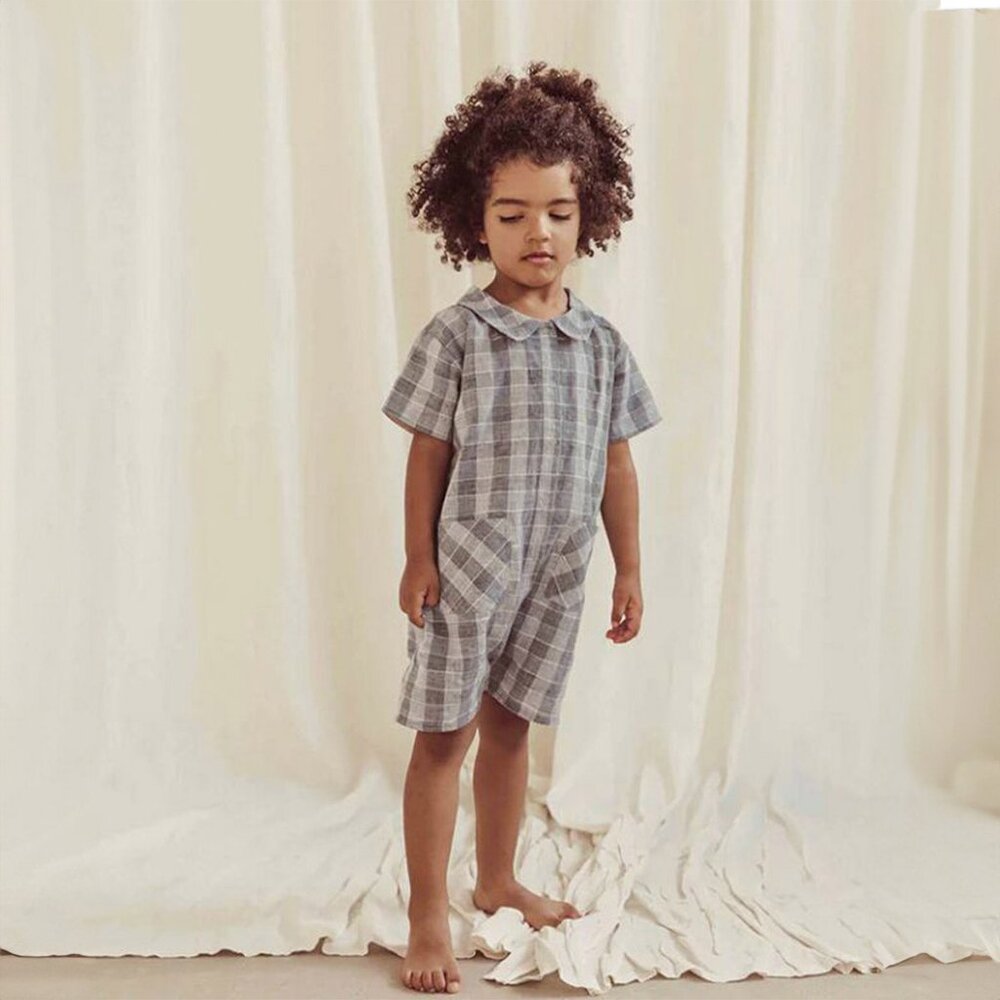 Malik Romper - Check Blue